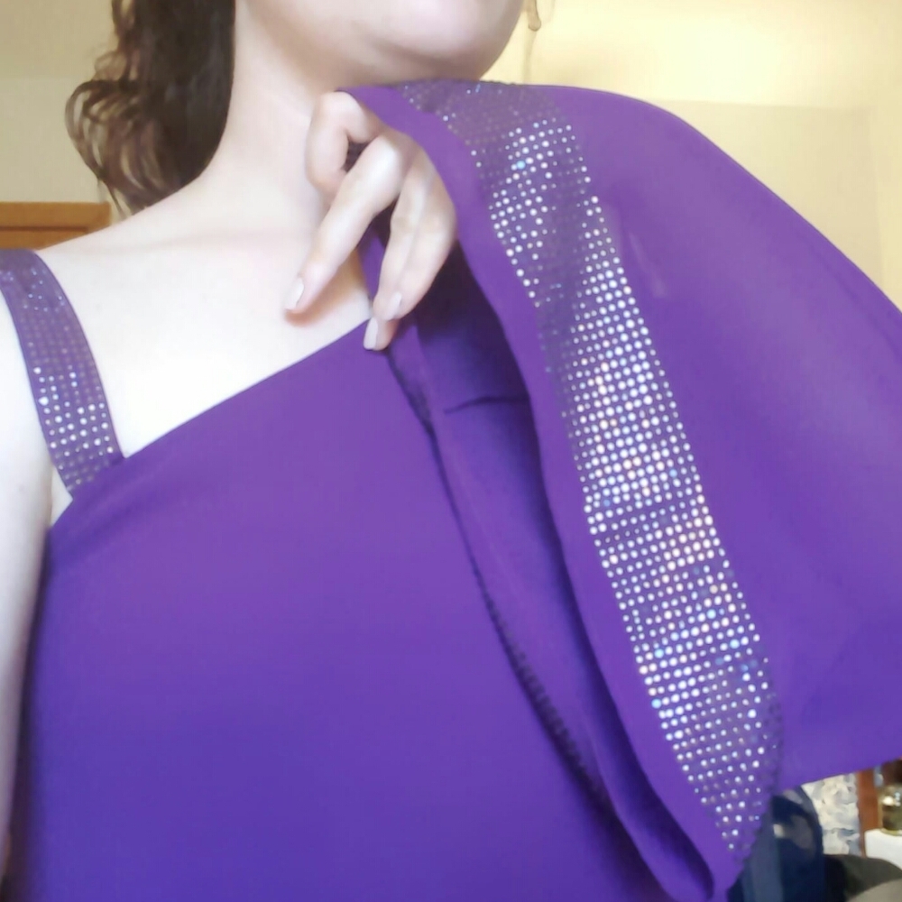 Purple One-Shoulder Too
